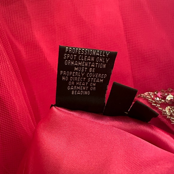 Dave and Johnny Hot Pink sequin tulle prom dress. - Picture 5 of 5